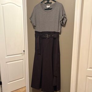 3.1 Phillip Lim Gray and Black Asymmetrical Skirt with top size 10